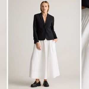 Quince White A-Line Maxi Skirt